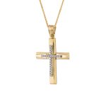 ΣΤΑΥΡΟΣ ΜΕ ΑΛΥΣΙΔΑ ΑΠΟ 14 ΚΑΡΑΤΙΑ ΚΙΤΡΙΝΟ ΧΡΥΣΟ ΚΑΙ ΛΕΥΚΟΧΡΥΣΟ ΜΕ ΖΙΡΓΚΟΝ 0031-ST255593