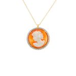 ΚΟΛΙΕ ΧΕΙΡΟΠΟΙΗΤΟ 14 ΚΑΡΑΤΙΑ ΚΙΤΡΙΝΟ ΧΡΥΣΟ ΜΕ CAMEO 0052-KL17857