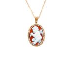 ΚΟΛΙΕ ΧΕΙΡΟΠΟΙΗΤΟ 14 ΚΑΡΑΤΙΑ ΚΙΤΡΙΝΟ ΧΡΥΣΟ ΜΕ CAMEO 0051-KL23232