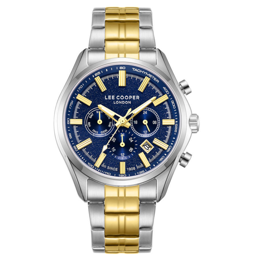 Lee Cooper Dual Time Two Tone Metal Bracelet LC08199.390