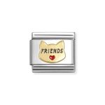 NOMINATION COMPOSABLE CLASSIC LINK RED HEART CAT IN 18K GOLD 030285/68