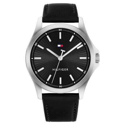 Tommy Hilfiger Bruce Black Leather Strap 1710668
