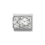 NOMINATION COMPOSABLE CLASSIC LINK WHITE DROP IN STERLING SILVER 330329/01