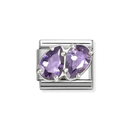 NOMINATION COMPOSABLE CLASSIC LINK PURPLE DOUBLE DROPS IN STERLING SILVER 330329/14