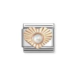 NOMINATION COMPOSABLE CLASSIC LINK WHITE PEARL IN 9K ROSE GOLD 430516/13