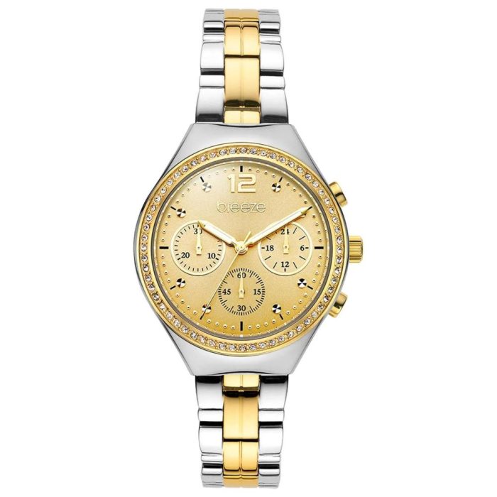 Breeze Absolute Swarovski Two Tone Stainless Steel Bracelet Chronograph 712561.2