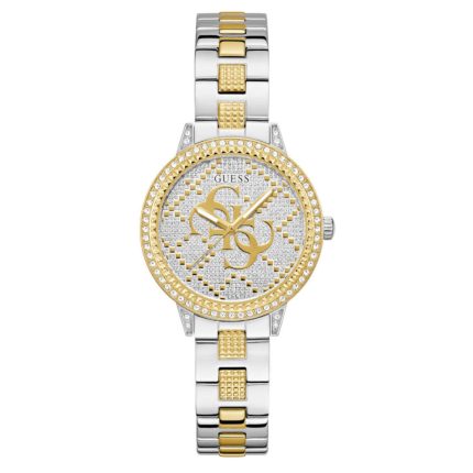 Guess G Lace Crystals Two Tone Stainless Steel Bracelet GW0944L3