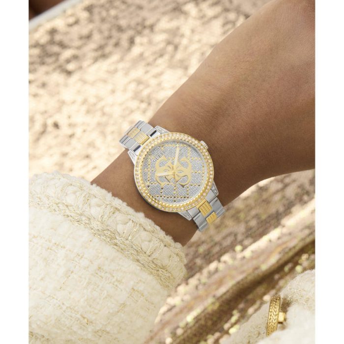 Guess G Lace Crystals Two Tone Stainless Steel Bracelet GW0944L3