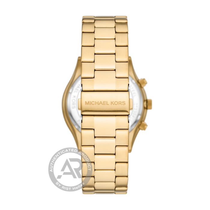 Michael Kors Slim Runway Gold Stainless Steel Bracelet Chronograph Gift Set MK1076