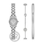 Michael Kors Lexington Crystals Silver Stainless Steel Bracelet Gift Set MK4948