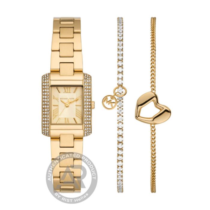 Michael Kors Emery Crystals Gold Stainless Steel Bracelet Gift Set MK7510