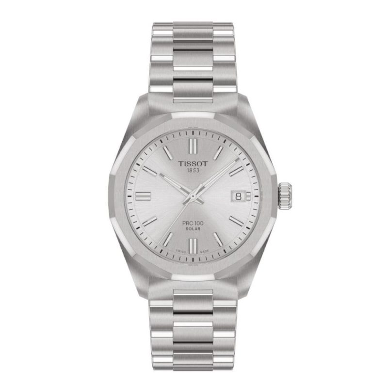 Tissot T-Classic PRC 100 Solar Silver Stainless Steel Bracelet T1518221103100