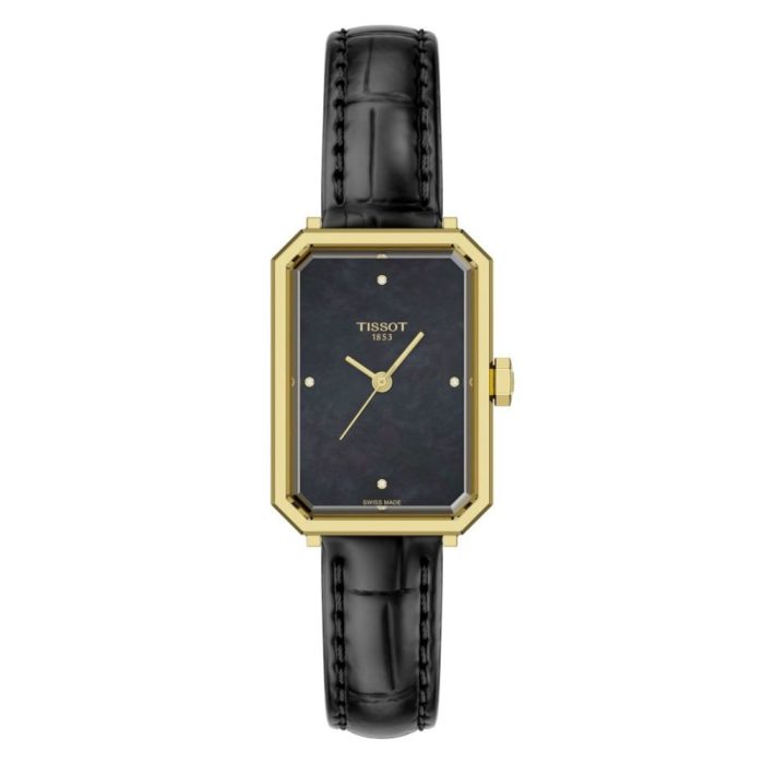 Tissot SRV Diamonds Black Leather Strap T1601103612600