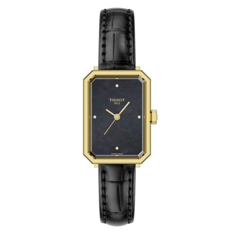 Tissot SRV Diamonds Black Leather Strap T1601103612600