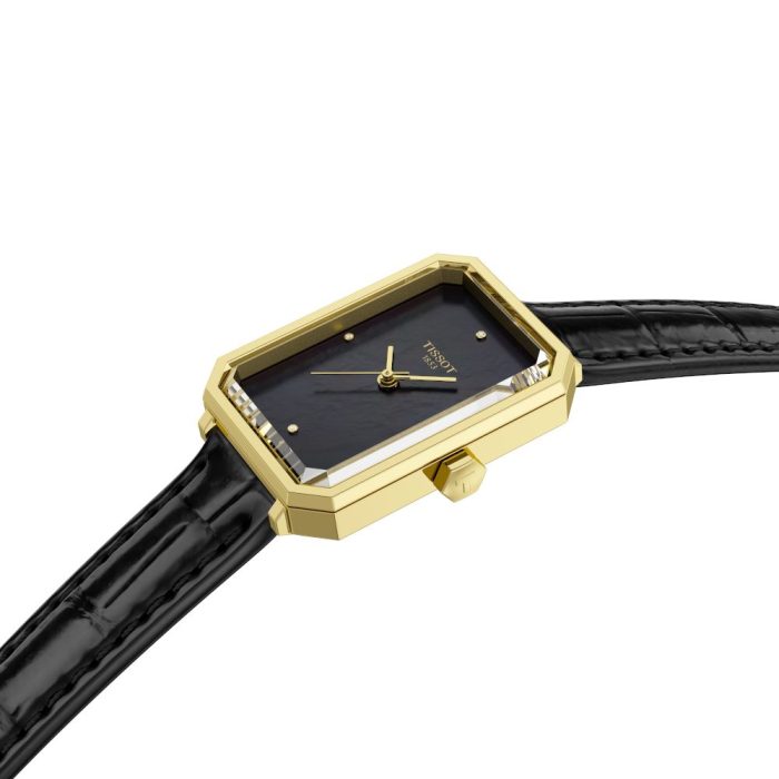 Tissot SRV Diamonds Black Leather Strap T1601103612600