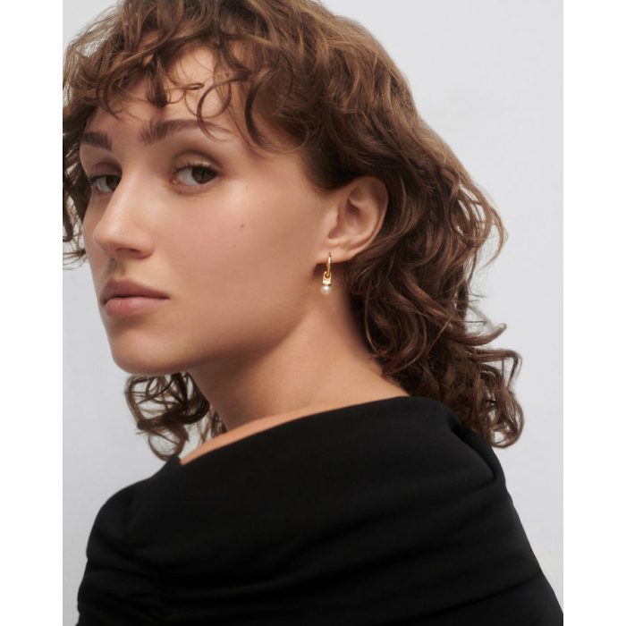 PDPAOLA ΣΚΟΥΛΑΡΙΚΙΑ ESSENTIALS LA PERLA HOOPS ΑΠΟ ΚΙΤΡΙΝΟ ΕΠΙΧΡΥΣΩΜΕΝΟ ΑΣΗΜΙ AR01-C25-U