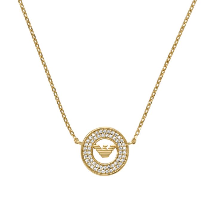 EMPORIO ARMANI EAGLE LOGO ΚΟΛΙΕ ΑΠΟ ΚΙΤΡΙΝΟ ΕΠΙΧΡΥΣΩΜΕΝΟ ΑΣΗΜΙ ΜΕ ΖΙΡΓΚΟΝ EG3628710