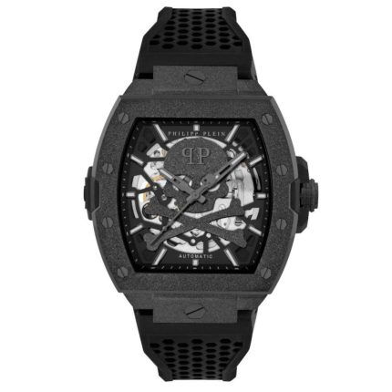 Philipp Plein The Skeleton Automatic Black Silicone Strap PWJFA1125