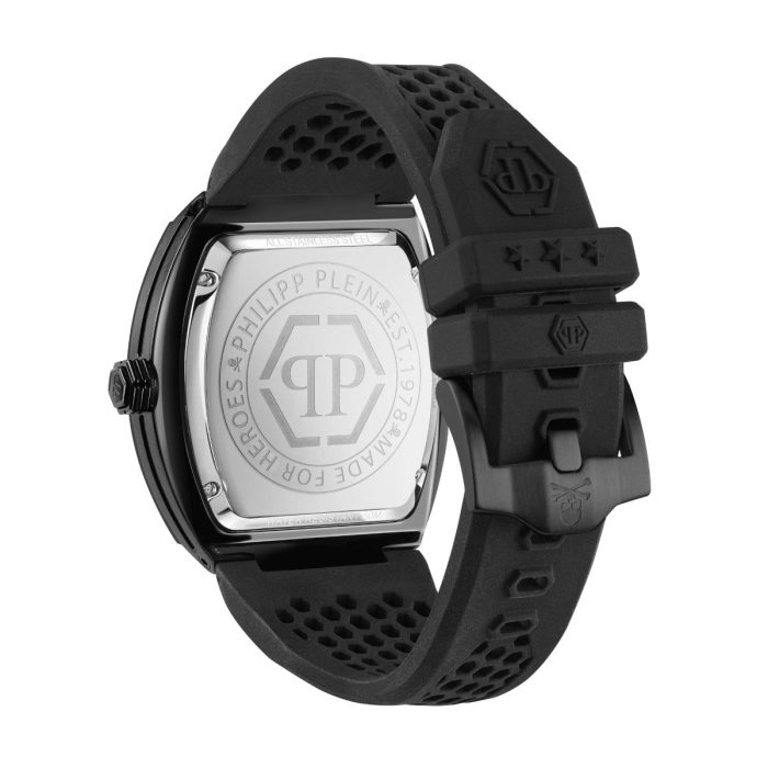 Philipp Plein The Hexagon Phantom Crystals Black Silicone Strap PWPUA0324