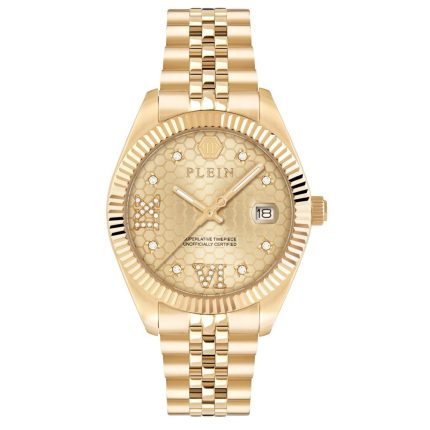 Philipp Plein Date Superlative Crystals Gold Stainless Steel Bracelet PWYFA0425