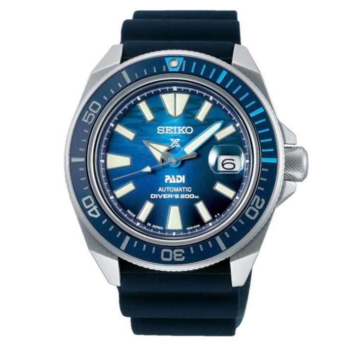 Seiko Prospex "Great Blue" Samurai Scuba PADI Special Edition Blue Rubber Strap SRPJ93K1