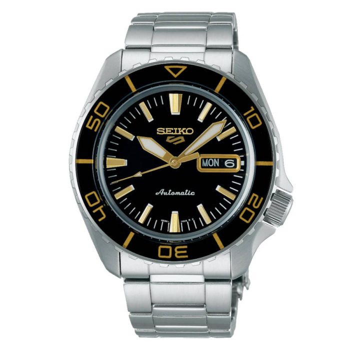 Seiko 5 Sports SKX – SNZH5 Blacktone Redux Automatic Silver Stainless Steel Bracelet SRPK99K1J