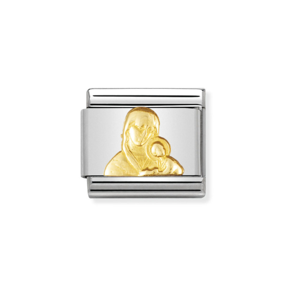 NOMINATION COMPOSABLE CLASSIC LINK VIRGIN MARY WITH CHILD IN 18K GOLD 030122/08 NOMINATION COMPOSABLE CLASSIC LINK VIRGIN MARY WITH CHILD IN 18K GOLD 030122/08