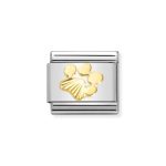 NOMINATION COMPOSABLE CLASSIC LINK PAW PRINT WITH ETCHED DETAIL IN 18K GOLD 030149/44