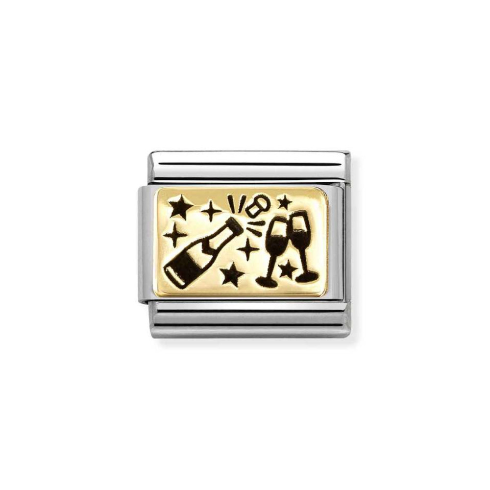 NOMINATION COMPOSABLE CLASSIC LINK CHEERS IN 18K GOLD 030166/61 NOMINATION COMPOSABLE CLASSIC LINK CHEERS IN 18K GOLD 030166/61