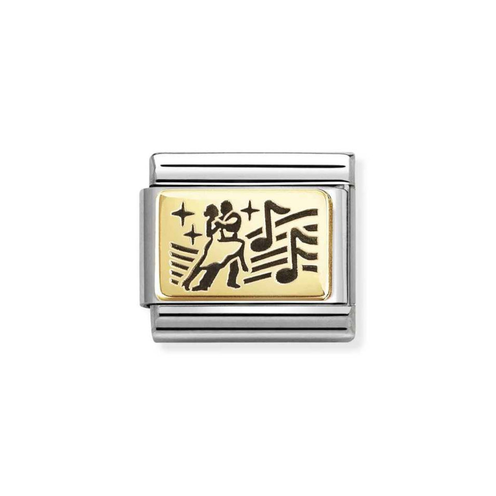 NOMINATION COMPOSABLE CLASSIC LINK DANCE COUPLE IN 18K GOLD 030166/68 NOMINATION COMPOSABLE CLASSIC LINK DANCE COUPLE IN 18K GOLD 030166/68