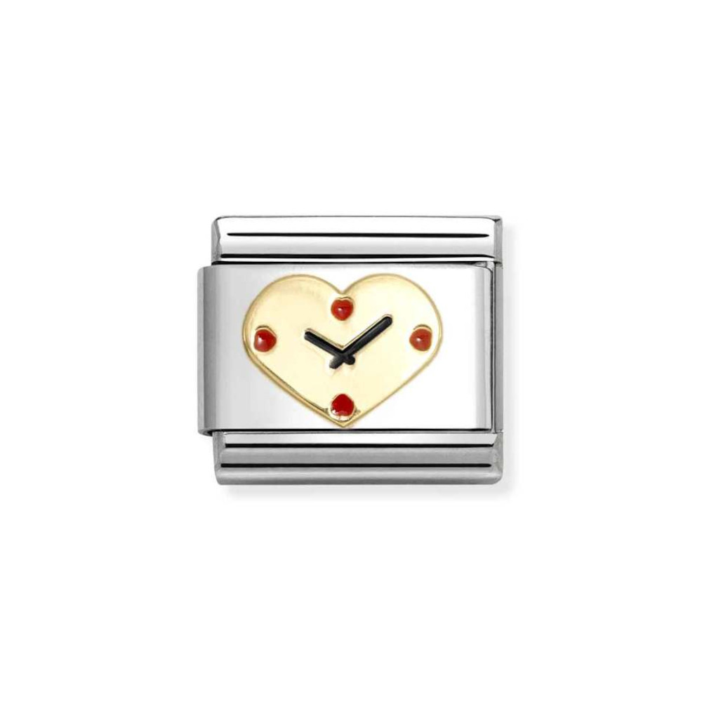 NOMINATION COMPOSABLE CLASSIC LINK HEART CLOCK IN 18K GOLD 030207/53 NOMINATION COMPOSABLE CLASSIC LINK HEART CLOCK IN 18K GOLD 030207/53