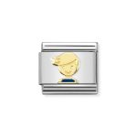 NOMINATION COMPOSABLE CLASSIC LINK BLUE BOY IN 18K GOLD 030272/67