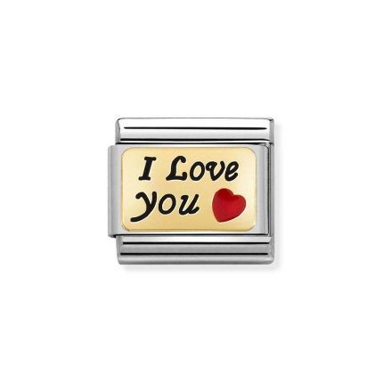 NOMINATION COMPOSABLE CLASSIC LINK I LOVE YOU IN 18K GOLD 030284/55