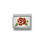 NOMINATION COMPOSABLE CLASSIC LINK RED ROSE VERSAILLES IN 18K GOLD 030285/30