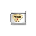 NOMINATION COMPOSABLE CLASSIC LINK RED HEART DOG IN 18K GOLD 030285/69