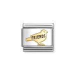 NOMINATION COMPOSABLE CLASSIC LINK FRIENDS BIRD IN 18K GOLD 030285/72