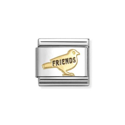 NOMINATION COMPOSABLE CLASSIC LINK FRIENDS BIRD IN 18K GOLD 030285/72