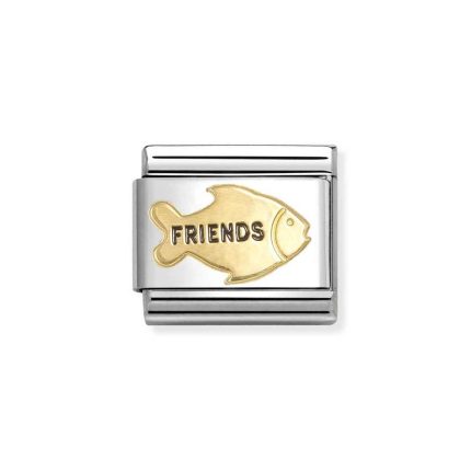 NOMINATION COMPOSABLE CLASSIC LINK FRIENDS FISH IN 18K GOLD 030285/75