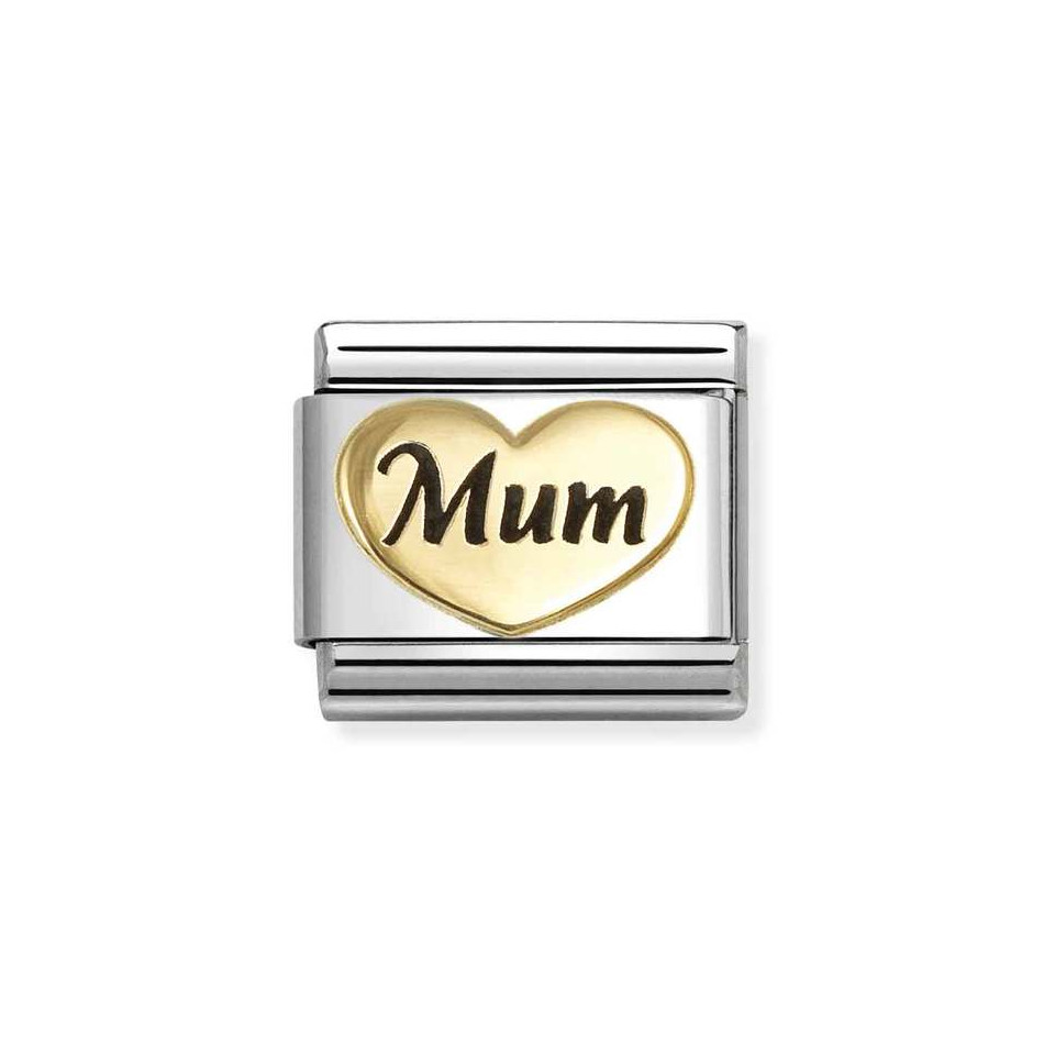 NOMINATION COMPOSABLE CLASSIC LINK MUM HEART IN 18K GOLD 030285/80 NOMINATION COMPOSABLE CLASSIC LINK MUM HEART IN 18K GOLD 030285/80
