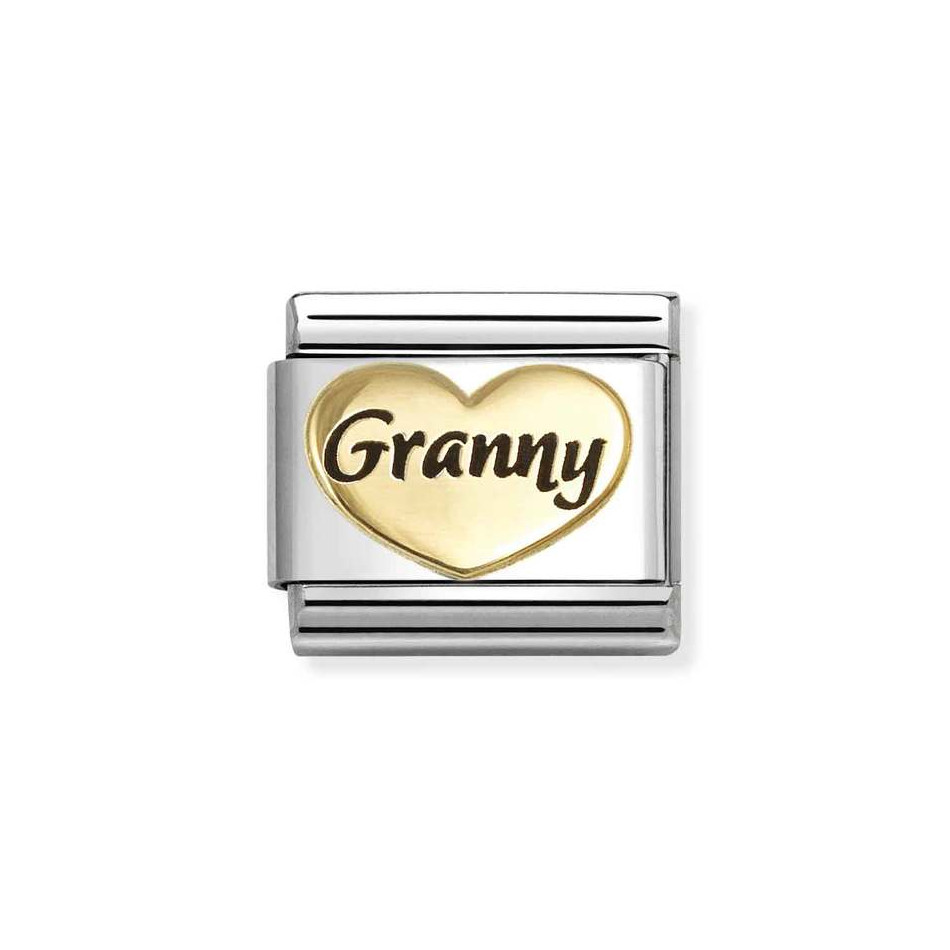 NOMINATION COMPOSABLE CLASSIC LINK GRANNY HEART IN 18K GOLD 030285/81 NOMINATION COMPOSABLE CLASSIC LINK GRANNY HEART IN 18K GOLD 030285/81