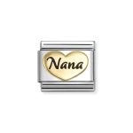 NOMINATION COMPOSABLE CLASSIC LINK NANA HEART IN 18K GOLD 030285/83