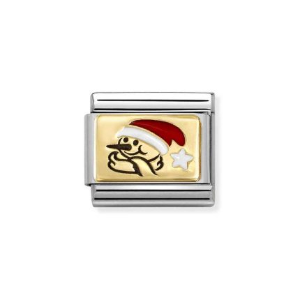 NOMINATION COMPOSABLE CLASSIC LINK SNOWMAN IN 18K GOLD 030289/12