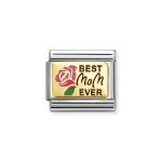 NOMINATION COMPOSABLE CLASSIC LINK BEST MOM EVER IN 18K GOLD 030289/15
