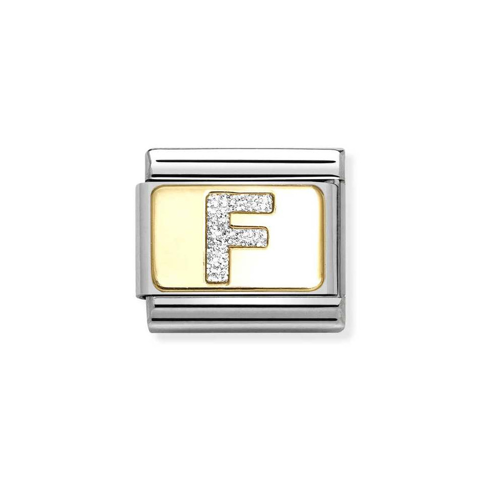 NOMINATION COMPOSABLE CLASSIC LINK LETTER F IN 18K GOLD 030291/06 NOMINATION COMPOSABLE CLASSIC LINK LETTER F IN 18K GOLD 030291/06
