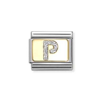 NOMINATION COMPOSABLE CLASSIC LINK LETTER P IN 18K GOLD 030291/16