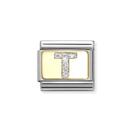 NOMINATION COMPOSABLE CLASSIC LINK LETTER T IN 18K GOLD 030291/20