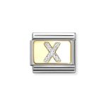 NOMINATION COMPOSABLE CLASSIC LINK LETTER X IN 18K GOLD 030291/24