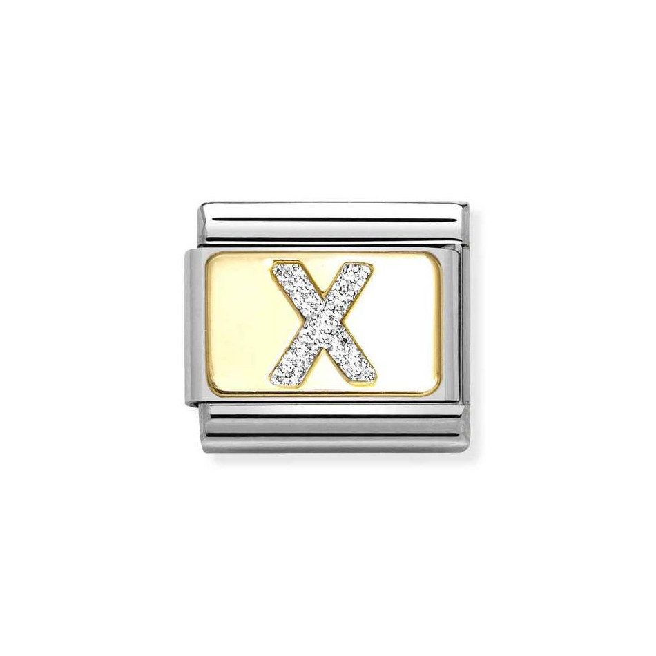 NOMINATION COMPOSABLE CLASSIC LINK LETTER X IN 18K GOLD 030291/24 NOMINATION COMPOSABLE CLASSIC LINK LETTER X IN 18K GOLD 030291/24