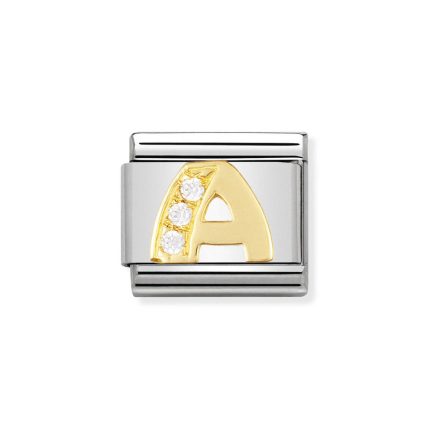 NOMINATION COMPOSABLE CLASSIC LINK LETTER A IN 18K GOLD 030301/01
