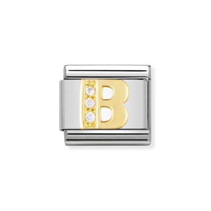 NOMINATION COMPOSABLE CLASSIC LINK LETTER B IN 18K GOLD 030301/02